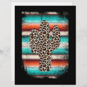 En-tête De Lettre Funny Leopard Cactus Serape Cactus imprimé Turquoi (Devant / Derrière)