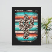 En-tête De Lettre Funny Leopard Cactus Serape Cactus imprimé Turquoi (Debout devant)