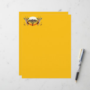 En-tête De Lettre Gazelle Antelope africaine animal sauvage