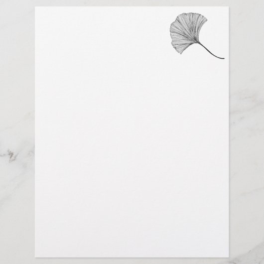 En-tête De Lettre Ginkgo leaf line art Letterhead (Devant)