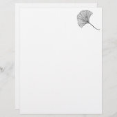 En-tête De Lettre Ginkgo leaf line art Letterhead (Devant / Derrière)