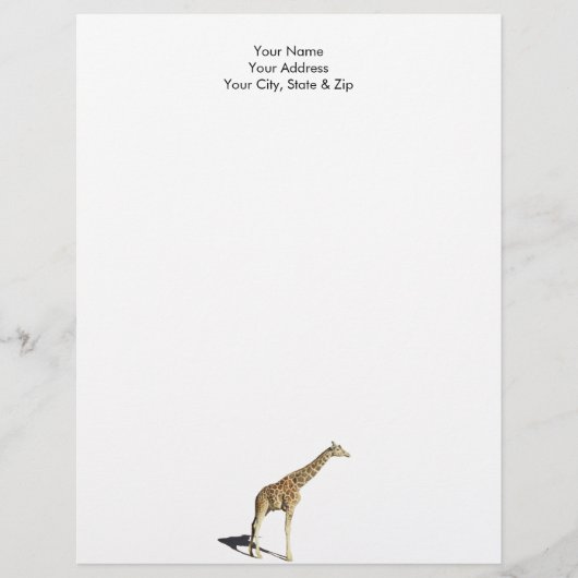 En-tête De Lettre Giraffe (Devant)
