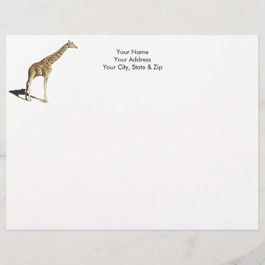 En-tête De Lettre Giraffe (Devant)