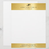 En-tête De Lettre Glamor Faux Gold Initiale Professionnelle Moderne (Devant / Derrière)