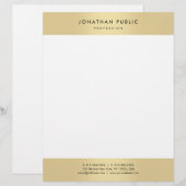 En-tête De Lettre Glamor Gold Look Modèle moderne élégant (Devant / Derrière)