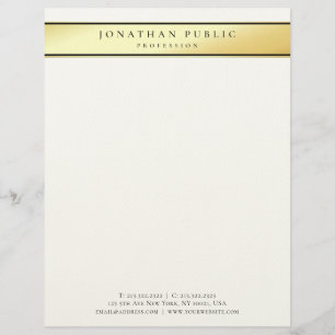 En-tête De Lettre Glamor Or Moderne Chic Professional Papier à feutr