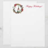 En-tête De Lettre Gnome de Noël dans une couronne (Devant / Derrière)