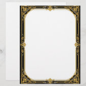 En-tête De Lettre Gold Black and White Art Deco (Devant / Derrière)