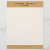 En-tête De Lettre Gold Faux Leather Texture Design (Devant)