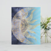 En-tête De Lettre Gold Moon Sun Mandala Celestial Design (Debout devant)