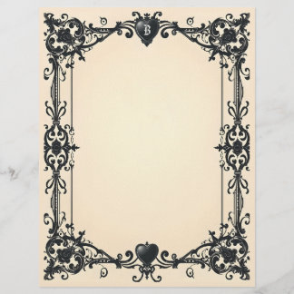 En-tête De Lettre Gothic Black Heart Stationery Paper