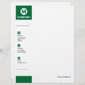 En-tête De Lettre Grande marge - Vert de la forêt (Devant / Derrière)