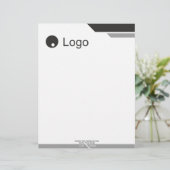 En-tête De Lettre Graphique à deux bandes en nuances de gris classiq (Debout devant)