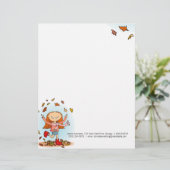 En-tête de lettre graphique de fille (Debout devant)