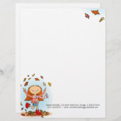 En-tête de lettre graphique de fille (Devant / Derrière)