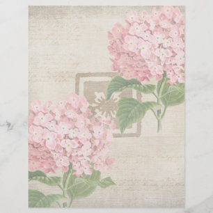 En-tête De Lettre Grappes d'Hydrangea Rose II