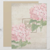 En-tête De Lettre Grappes d'Hydrangea Rose II (Devant / Derrière)