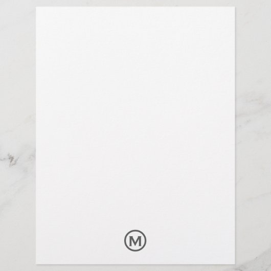 En-tête De Lettre Gray Simple Monogramme Nom typographique Titre (Dos)