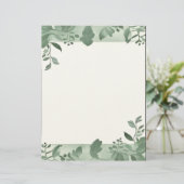 En-tête De Lettre Green Leaves Border Stationery (Debout devant)