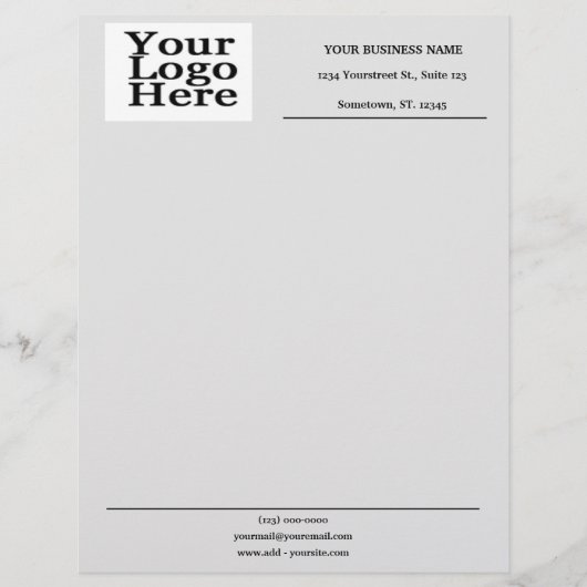 En-tête de lettre Gris Clair Professionnel De Base (Devant)