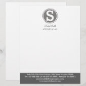 En-tête De Lettre Gris monographique professionnel (Devant / Derrière)
