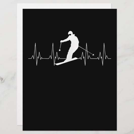 En-tête De Lettre Heartbeat Skiing Venin pour skis (Devant / Derrière)