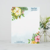 En-tête De Lettre Hibiscus Hawaiian Tropical Floral (Debout devant)