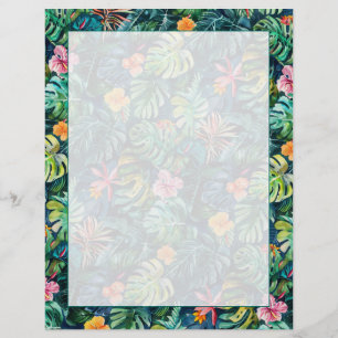 En-tête De Lettre Hibiscus Monstera Jungle
