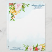 En-tête De Lettre Hibiscus Tropical Floral (Devant / Derrière)