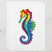 En-tête De Lettre Hippocampe polygonal arc-en-ciel (Devant / Derrière)