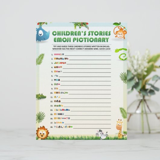 En-tête De Lettre Histoire des enfants Emoji Pictionary [Thème anima (Debout devant)