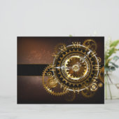 En-tête De Lettre Horloge Steampunk avec des engrenages anciens (Debout devant)