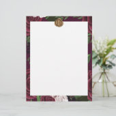 En-tête De Lettre Imaginaire médiéval Royal Muse Mariage floral Plum (Debout devant)