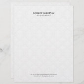 En-tête De Lettre Immigration Attorney White Damasks Black Text (Devant / Derrière)