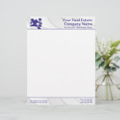 En-tête De Lettre Immobilier. Construction. Argent bleu (Debout devant)