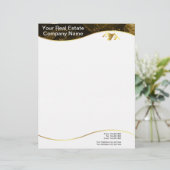 En-tête De Lettre Immobilier. Construction. Or noir (Debout devant)