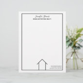 En-tête De Lettre Immobilier Maison Simple Chic Custom Business (Debout devant)