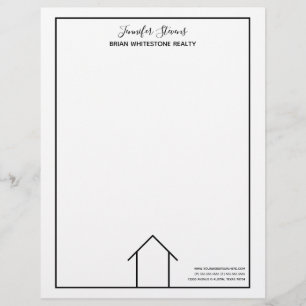 En-tête De Lettre Immobilier Maison Simple Chic Entreprise Personnal