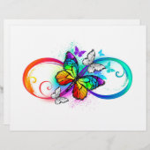 En-tête De Lettre Infini lumineux avec papillon arc-en-ciel (Devant / Derrière)