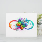 En-tête De Lettre Infini lumineux avec papillon arc-en-ciel (Debout devant)