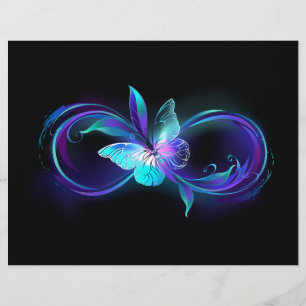 En-tête De Lettre Infinité brillante avec papillon magique