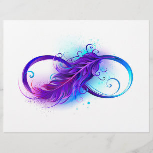 En-tête De Lettre Infinity with purple feather