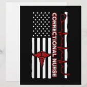 En-tête De Lettre Infirmière correctionnelle USA Drapeau Infirmière (Devant / Derrière)