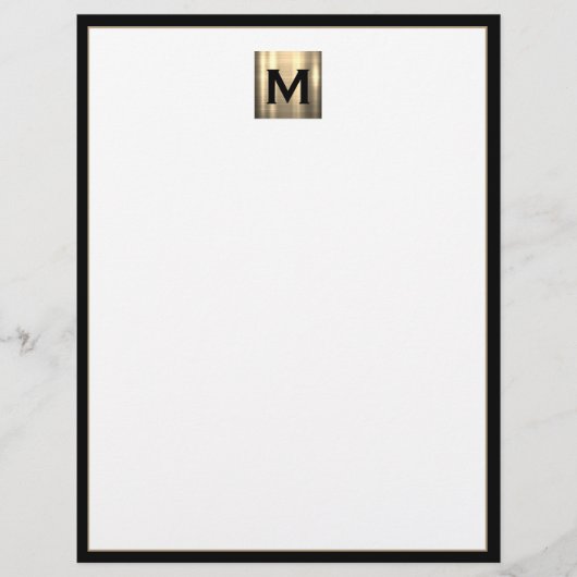 En-tête de lettre initiale du monogramme métalliqu (Devant)