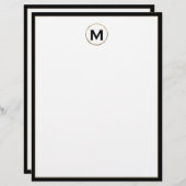 En-tête de lettre initiale Monogramme de luxe pers (Devant / Derrière)