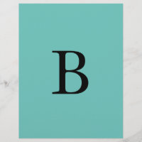 Initiales Monogrammes Turquoise bleu couleur Nom p