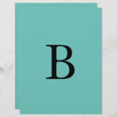 En-tête De Lettre Initiales Monogrammes Turquoise bleu couleur Nom p (Devant / Derrière)