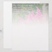 En-tête De Lettre Isaïe 61:11 Inspiration florale rose (Devant / Derrière)