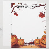 En-tête De Lettre Jack-o'-lantern Happy Halloween (Devant / Derrière)