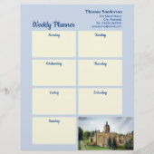 En-tête De Lettre Jardin hebdomadaire de planification Château Howar (Dos)